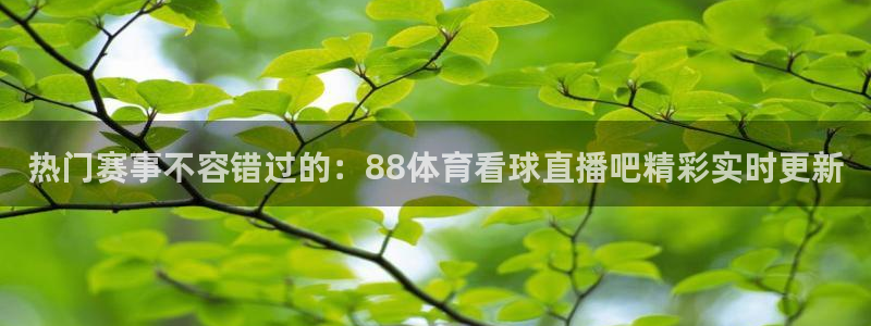 热门赛事不容错过的：88体育看球直播吧精彩实时更新