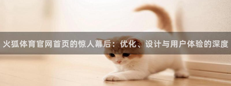 火狐体育官网首页的惊人幕后：优化、设计与用户体验的深度